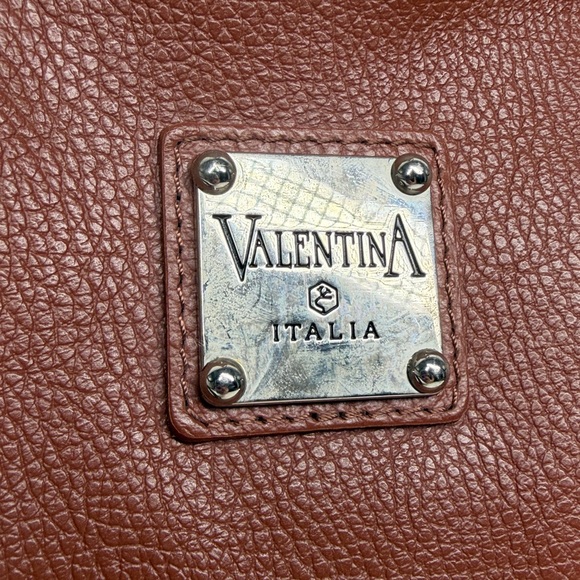 Valentina Italian Leather Backpack Purse Brown Pebbled Convertible Sling Bag - Picture 3 of 8